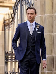Skopes Blue Boyd Puppytooth Tailored Fit Suit Jacket - Image 6 of 7