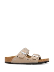 Birkenstock Taupe Brown Kids Arizona Rivets Sandals - Image 1 of 3