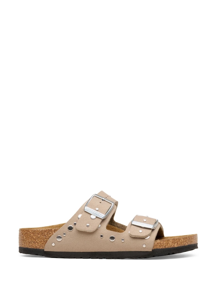 Birkenstock Taupe Brown Kids Arizona Rivets Sandals - Image 1 of 3