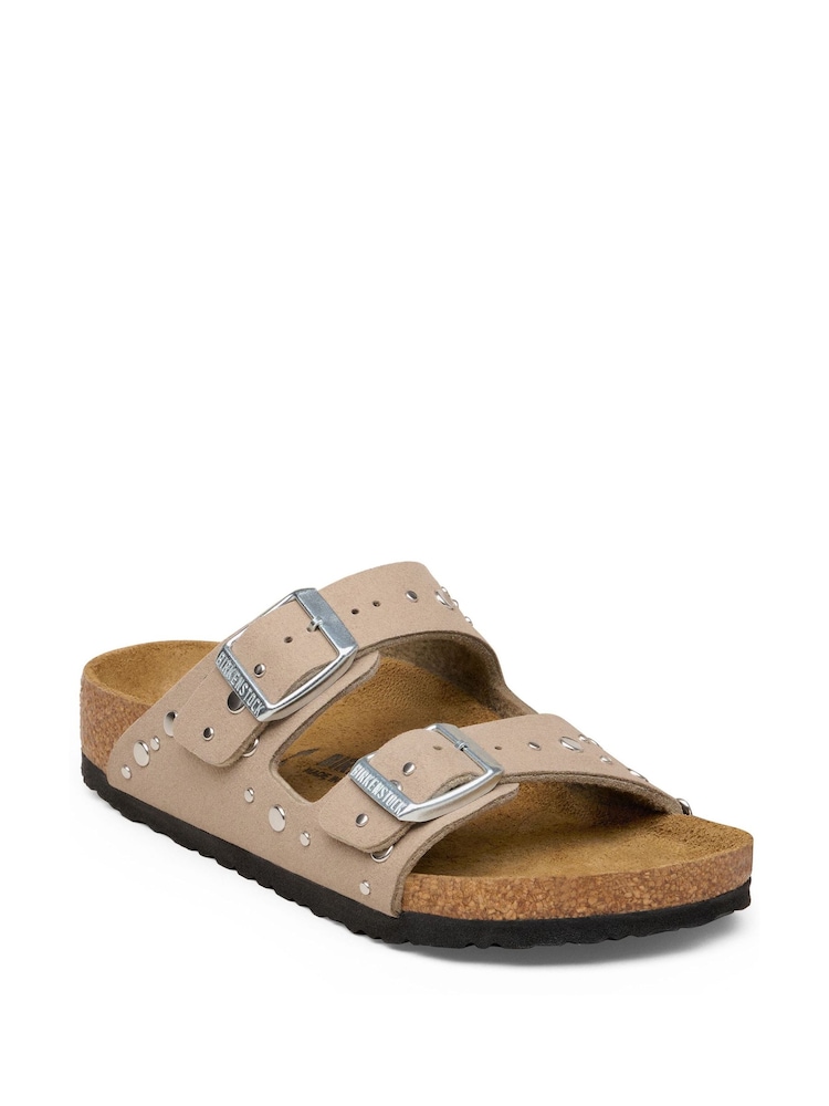 Birkenstock Taupe Brown Kids Arizona Rivets Sandals - Image 2 of 3