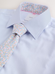 Blue Cotton Rich Shirt, Tie, Cufflink and Lapel Pin Occassion Set - Image 2 of 4