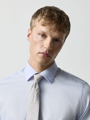 Blue Cotton Rich Shirt, Tie, Cufflink and Lapel Pin Occassion Set - Image 5 of 10