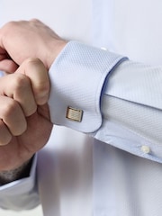 Blue Cotton Rich Shirt, Tie, Cufflink and Lapel Pin Occassion Set - Image 7 of 10