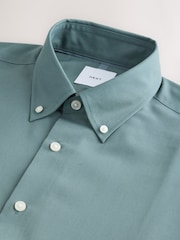 White/Green Slim Fit Easy Care Long Sleeve Single Cuff Smart Shirts 2 Pack - Image 10 of 13