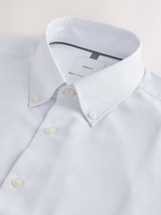 White/Green Slim Fit Easy Care Long Sleeve Single Cuff Smart Shirts 2 Pack - Image 11 of 13