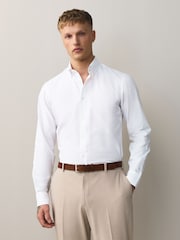 White/Green Slim Fit Easy Care Long Sleeve Single Cuff Smart Shirts 2 Pack - Image 4 of 13