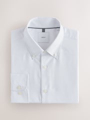 White/Green Slim Fit Easy Care Long Sleeve Single Cuff Smart Shirts 2 Pack - Image 8 of 13