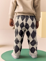 Black/Ecru Harlequin - بنطلون سهل اللبس بجيوب جانبية قطن 100% (3 أشهر-7 سنوات) - صورة 2 من 5
