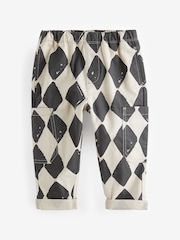 Black/Ecru Harlequin - بنطلون سهل اللبس بجيوب جانبية قطن 100% (3 أشهر-7 سنوات) - صورة 3 من 5