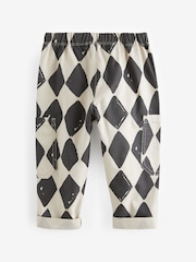 Black/Ecru Harlequin - بنطلون سهل اللبس بجيوب جانبية قطن 100% (3 أشهر-7 سنوات) - صورة 4 من 5