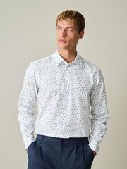 Blanco - Cotton Rich Long Sleeve Formal Shirt - Imagen 1 de 9