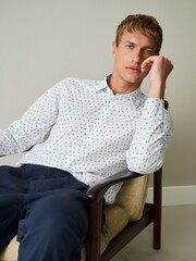 Blanco - Cotton Rich Long Sleeve Formal Shirt - Imagen 3 de 9