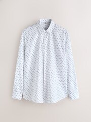Blanco - Cotton Rich Long Sleeve Formal Shirt - Imagen 7 de 9