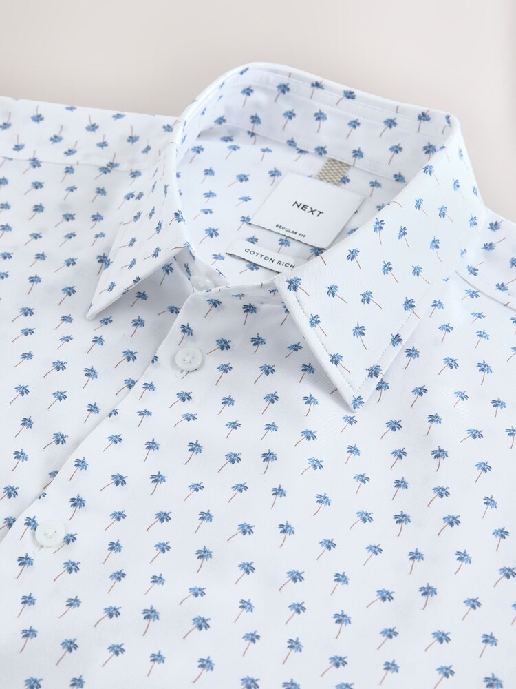 Blanco - Cotton Rich Long Sleeve Formal Shirt - Imagen 9 de 9