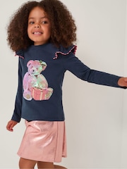 Monsoon Blue Christmas Sequin Bear Top - Image 1 of 4