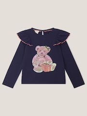 Monsoon Blue Christmas Sequin Bear Top - Image 2 of 4