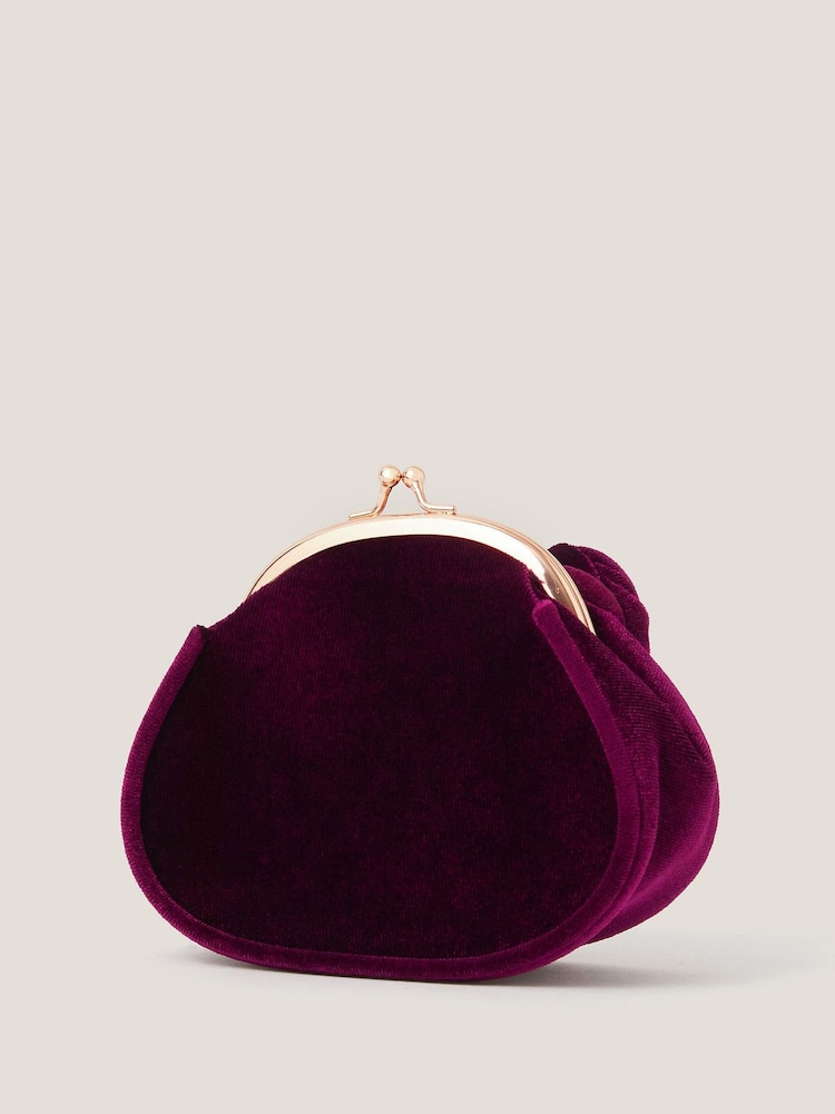 Monsoon Red Rose Velvet Clip Frame Bag - Image 2 of 3