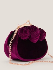 Monsoon Red Rose Velvet Clip Frame Bag - Image 3 of 3
