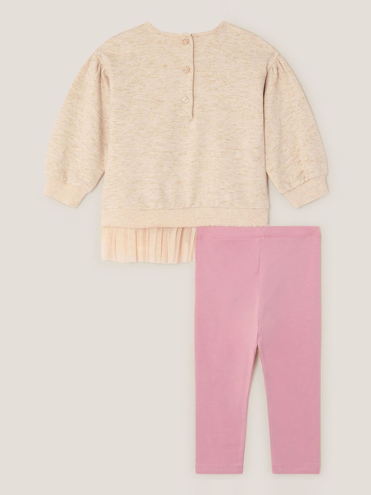 Monsoon Cream Baby Deer Sweatshirt & Leggings Set - Image 2 of 3