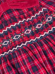 Monsoon Red Baby Tartan Smock Dress - Image 3 of 3