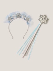 Monsoon White Snowflake Tiara & Wand Set - Image 1 of 2