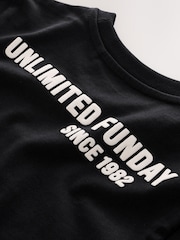 Black Slogan Long Sleeve Back Print T-Shirt (3mths-8yrs) - Image 4 of 4