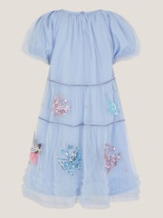 Monsoon Blue Butterfly Fairy Puff Sleeve Party Dress - Image 2 of 3