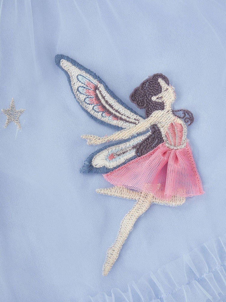 Monsoon Blue Butterfly Fairy Puff Sleeve Party Dress - Image 3 of 3 Monsoon Blue Butterfly Fairy Puff Sleeve Party Dress - Image 3 of 3