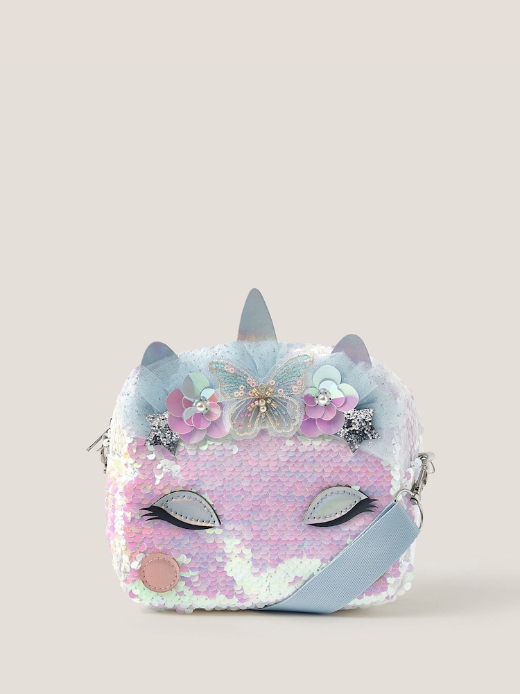 Monsoon Blue Unicorn 2-In-1 Sequin Crossbody Bag - Image 1 of 4