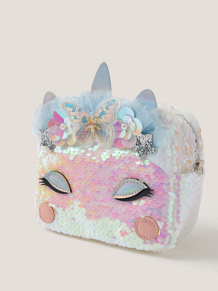 Monsoon Blue Unicorn 2-In-1 Sequin Crossbody Bag - Image 4 of 4