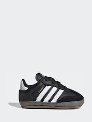 adidas Originals Black/White Samba Crib Trainers - Image 3 of 10