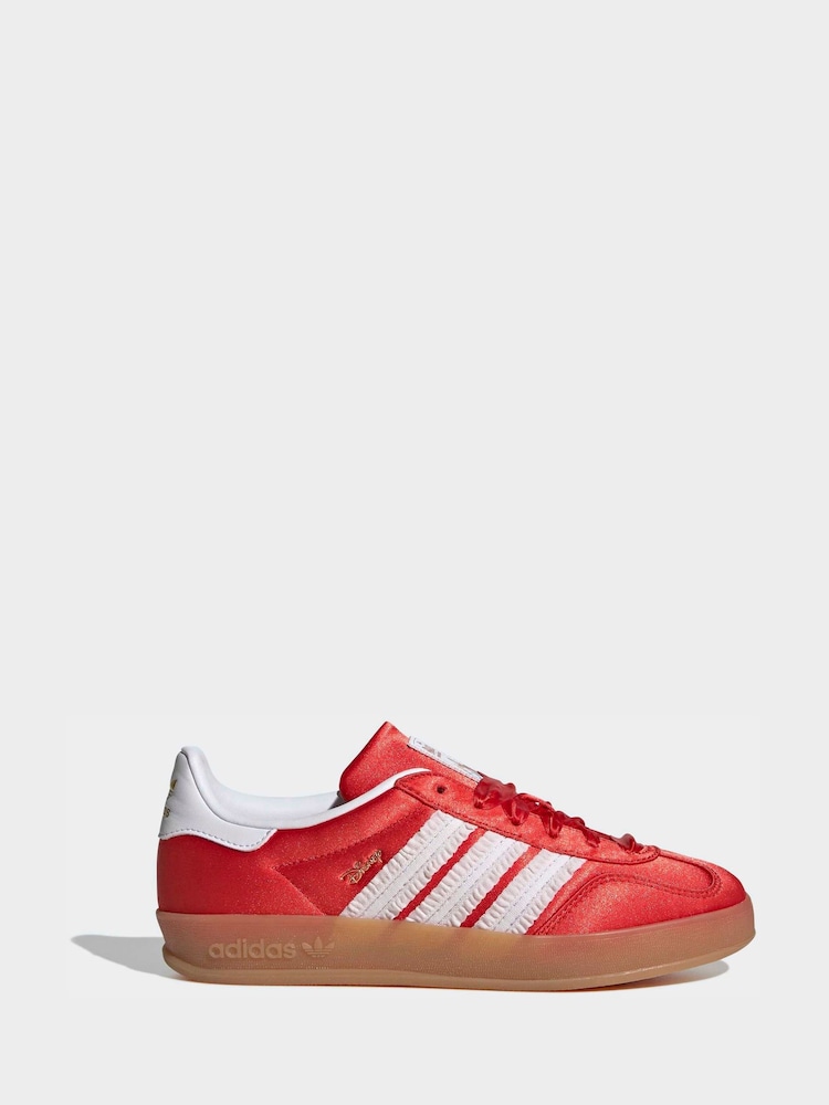 adidas Originals Red/White Disney Gazelle Indoor Junior Trainers - Image 1 of 12