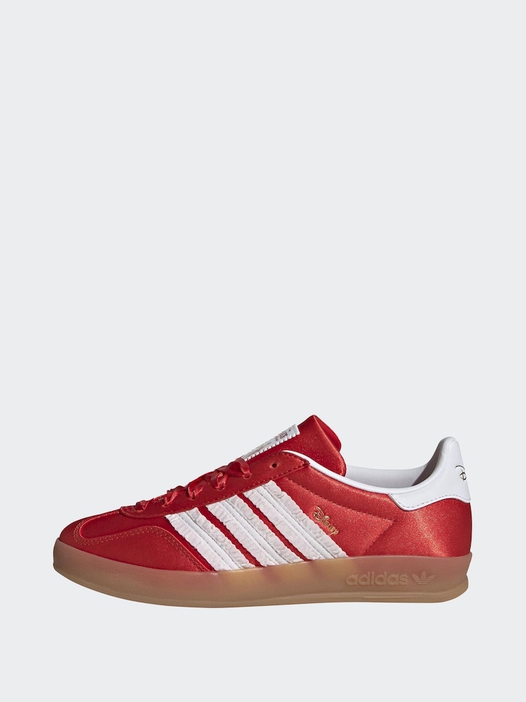 adidas Originals Red/White Disney Gazelle Indoor Junior Trainers - Image 2 of 12