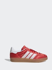 adidas Originals Red/White Disney Gazelle Indoor Junior Trainers - Image 3 of 12