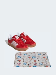 adidas Originals Red/White Disney Gazelle Indoor Junior Trainers - Image 8 of 12