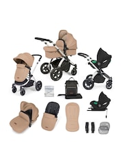Ickle Bubba 12 Piece Brown Stomp Luxe Travel System with iSize Cirrus Car Seat - Image 1 of 4