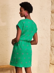 Love & Roses Bright Green Animal Print Petite Notch Neck Mini T-Shirt Dress - Image 4 of 4