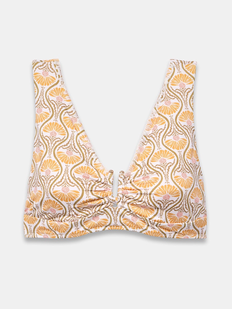 Mint Velvet Yellow Paisley Whipstitch High Apex Triangle Bikini Top - Image 5 of 5 Mint Velvet Yellow Paisley Whipstitch High Apex Triangle Bikini Top - Image 5 of 5