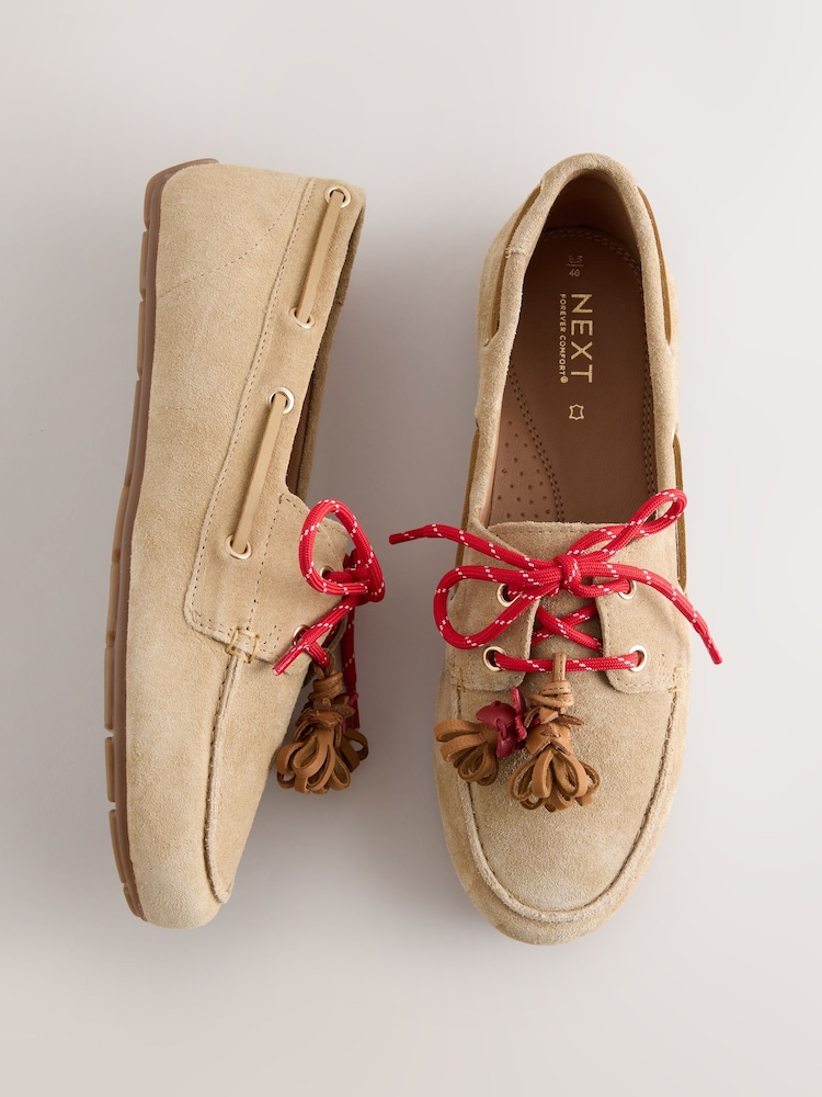 Sand - Forever Comfort® Leather Boat Driver Flats - Bild 1 von 11