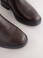 Chocolate Brown Extra Wide Fit Buckled Chelsea Boots - Image 10 of 11