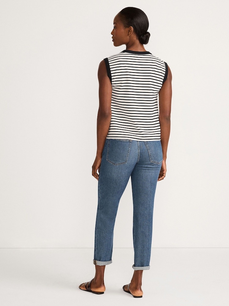 Lands' End Black Button through Jersey Waistcoat - Image 2 of 3