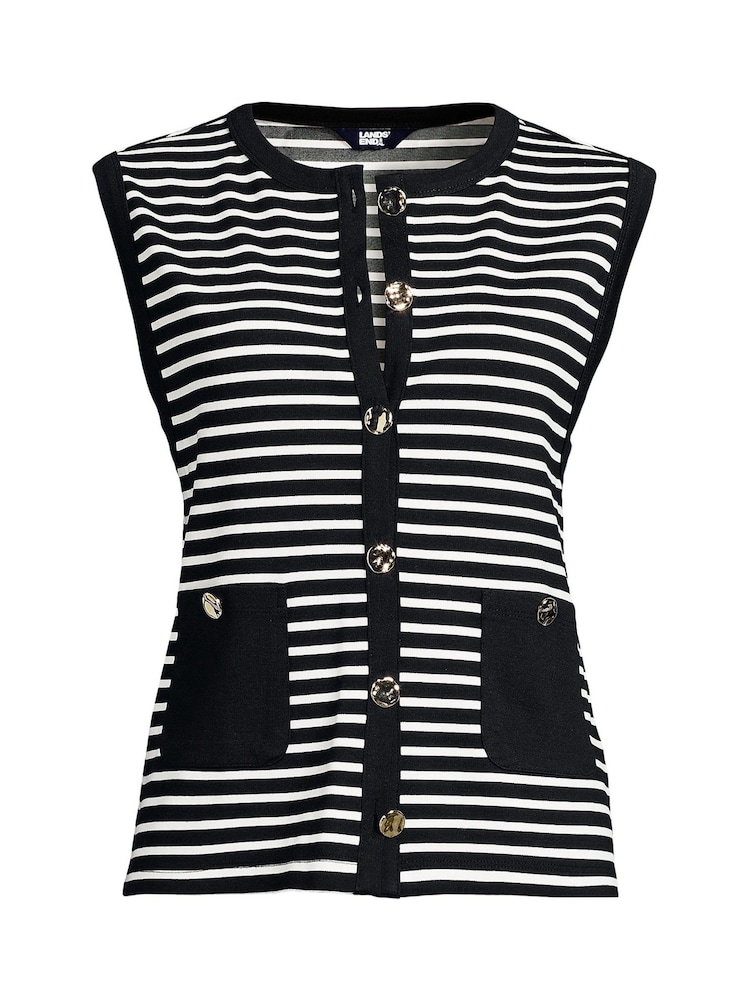 Lands' End Black Button through Jersey Waistcoat - Image 3 of 3