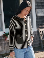 Lands' End Black Button through Jersey Cardigan - Image 1 of 3
