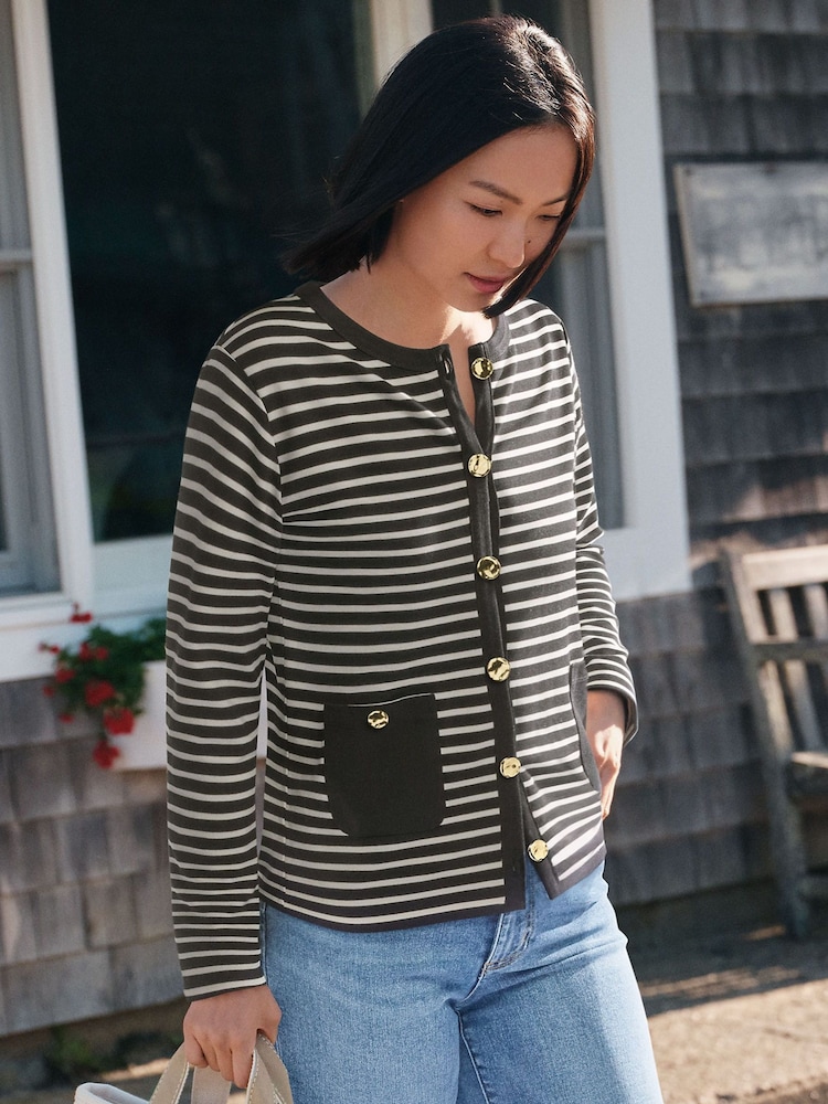 Lands' End Black Button through Jersey Cardigan - Image 1 of 3