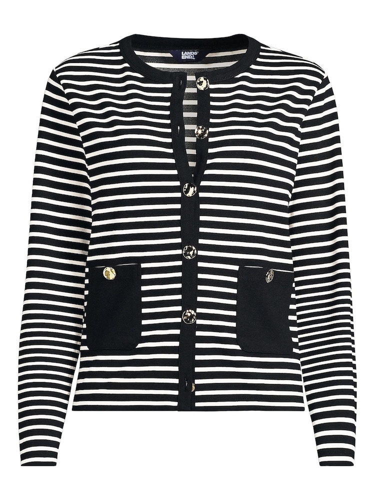 Lands' End Black Button through Jersey Cardigan - Image 3 of 3
