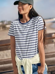 Lands' End White Short Sleeve Supima T-Shirt - Image 1 of 2