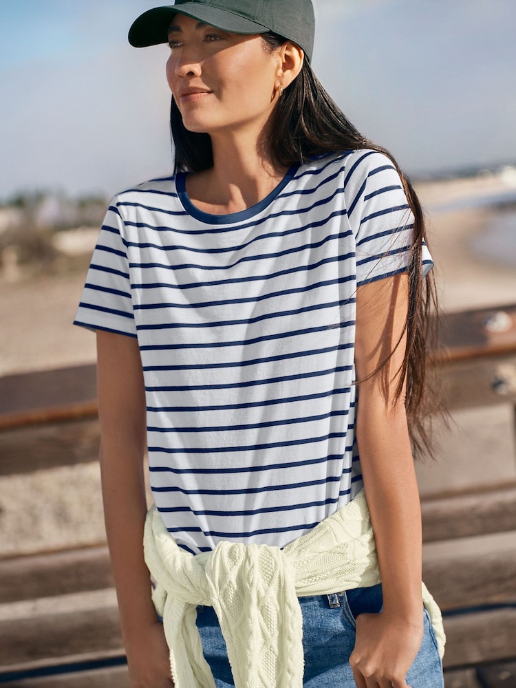 Lands' End White Short Sleeve Supima T-Shirt - Image 1 of 2