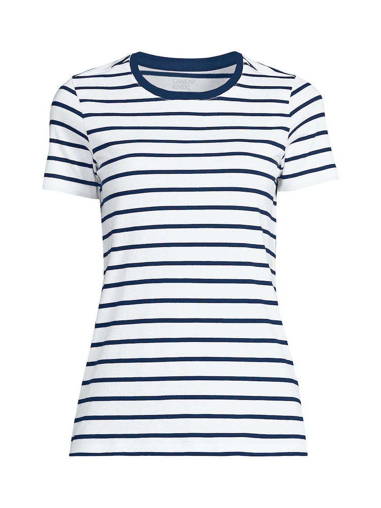 Lands' End White Short Sleeve Supima T-Shirt - Image 2 of 2