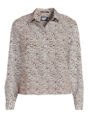 Lands' End Brown No Iron Cropped Long Sleeve Shirt - Image 3 of 3