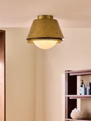 MADE.COM Brass Ralfe Bathroom Flush Fitting Ceiling Light - Image 1 of 5